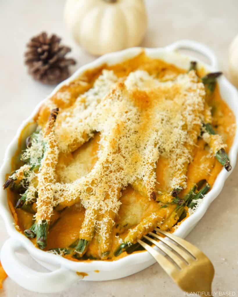 Cheesy Green Bean Bake (Dairy Free)