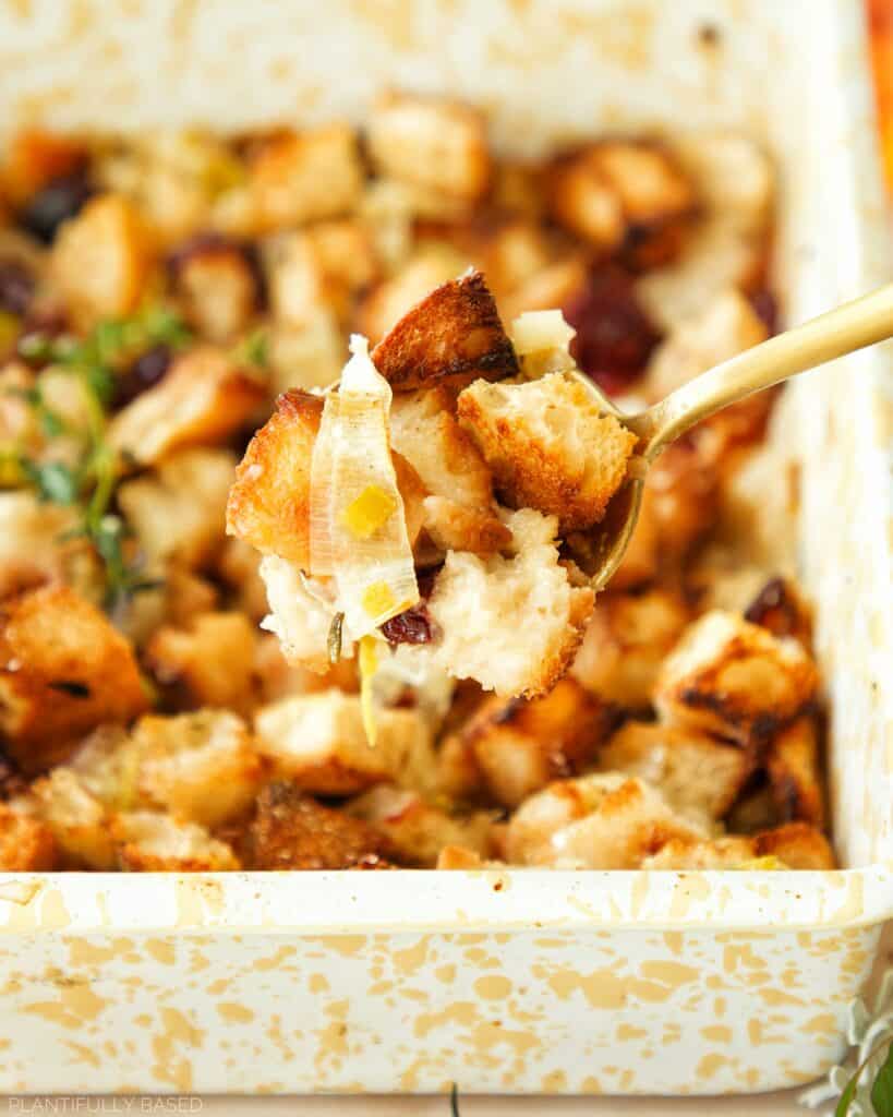 Craisin and Leek Sourdough Stuffing