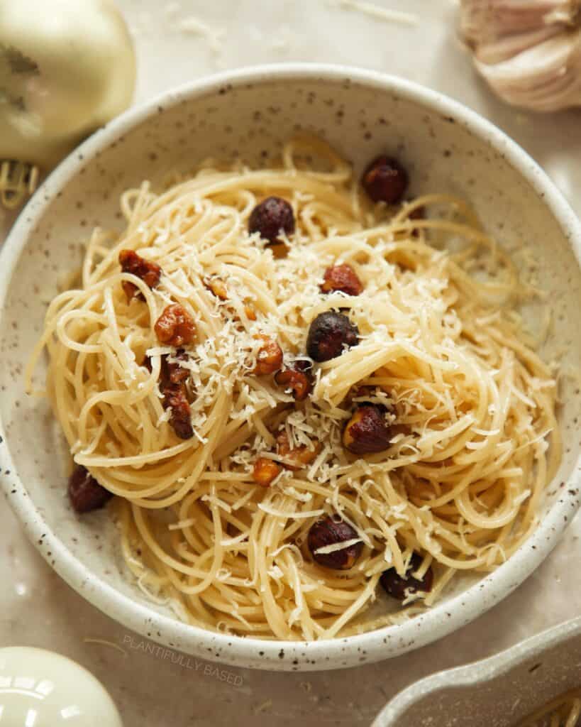 Italian Christmas Eve Spaghetti with Walnuts & Hazelnuts