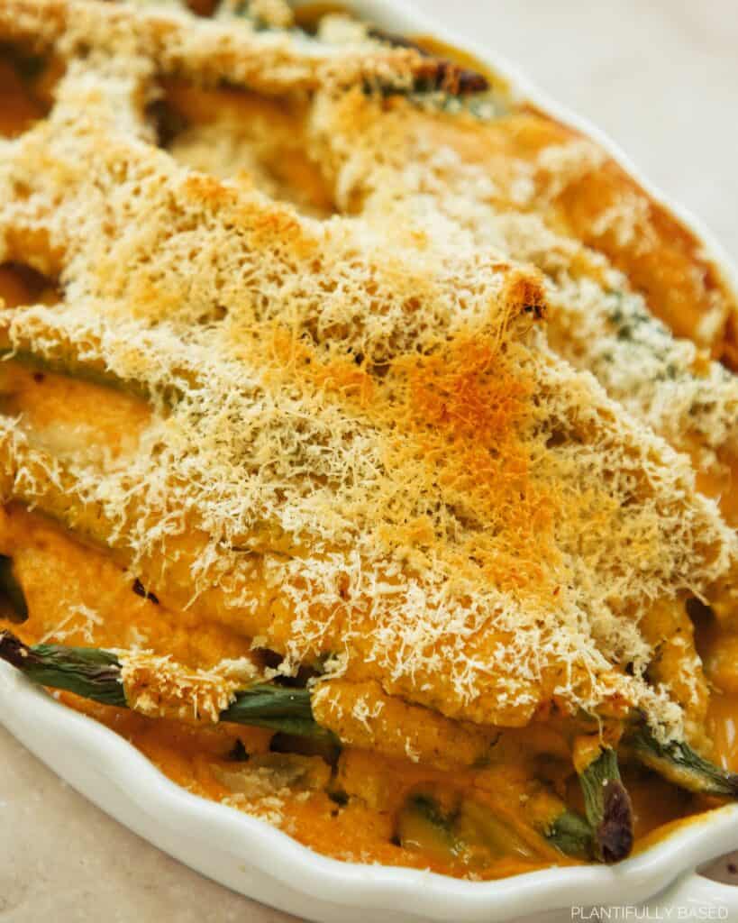 Cheesy Green Bean Bake (Dairy Free)