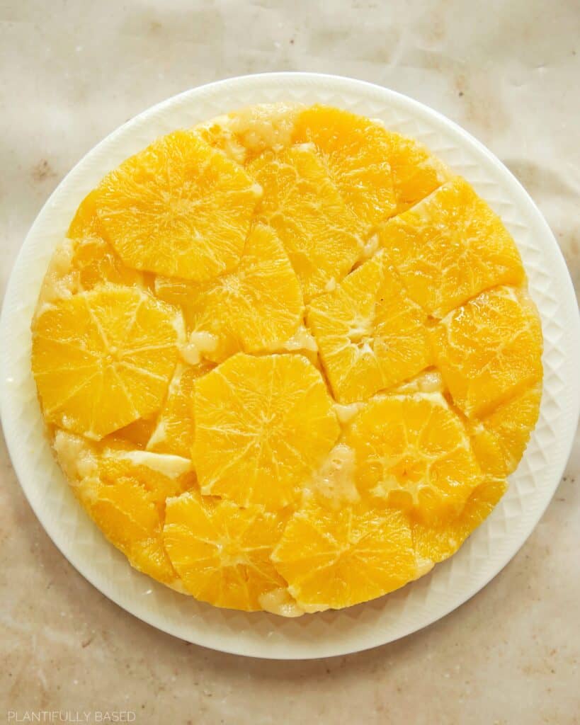 upside down orange olive oil cake