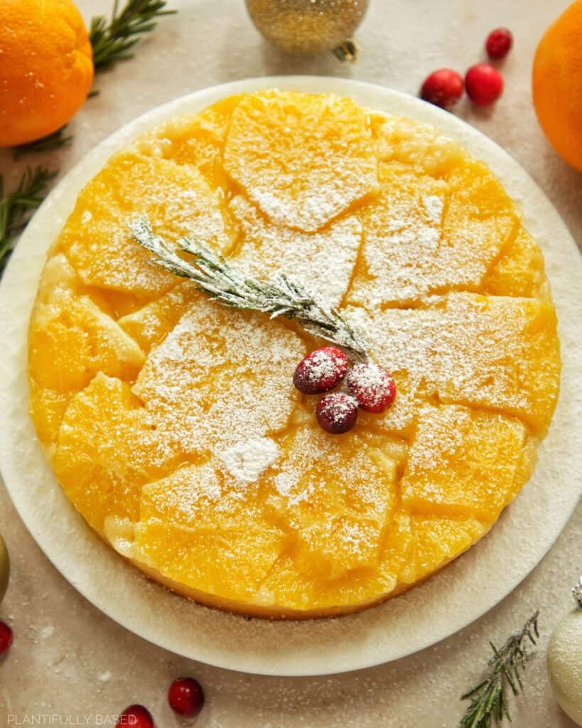 upside down orange olive oil cake