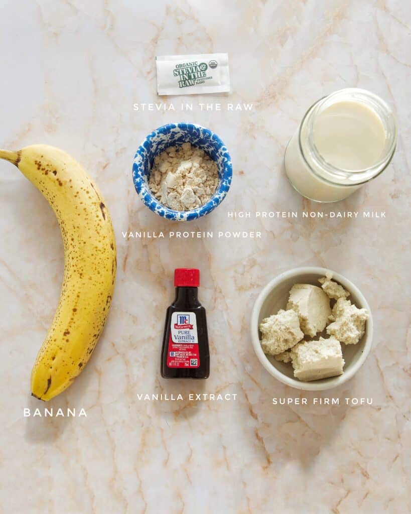 ingredients for High Protein Vegan Vanilla Ninja Creami