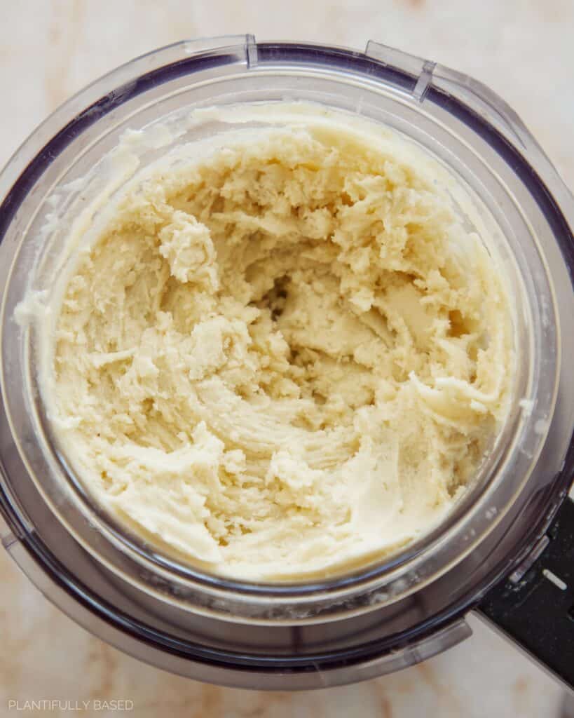 High Protein Vegan Vanilla Ninja Creami after one spin on light ice cream