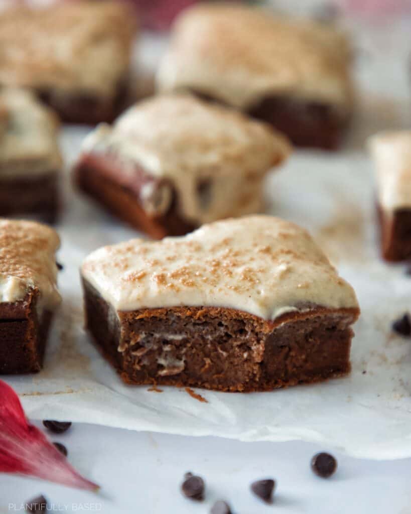 close up of brownie cross section