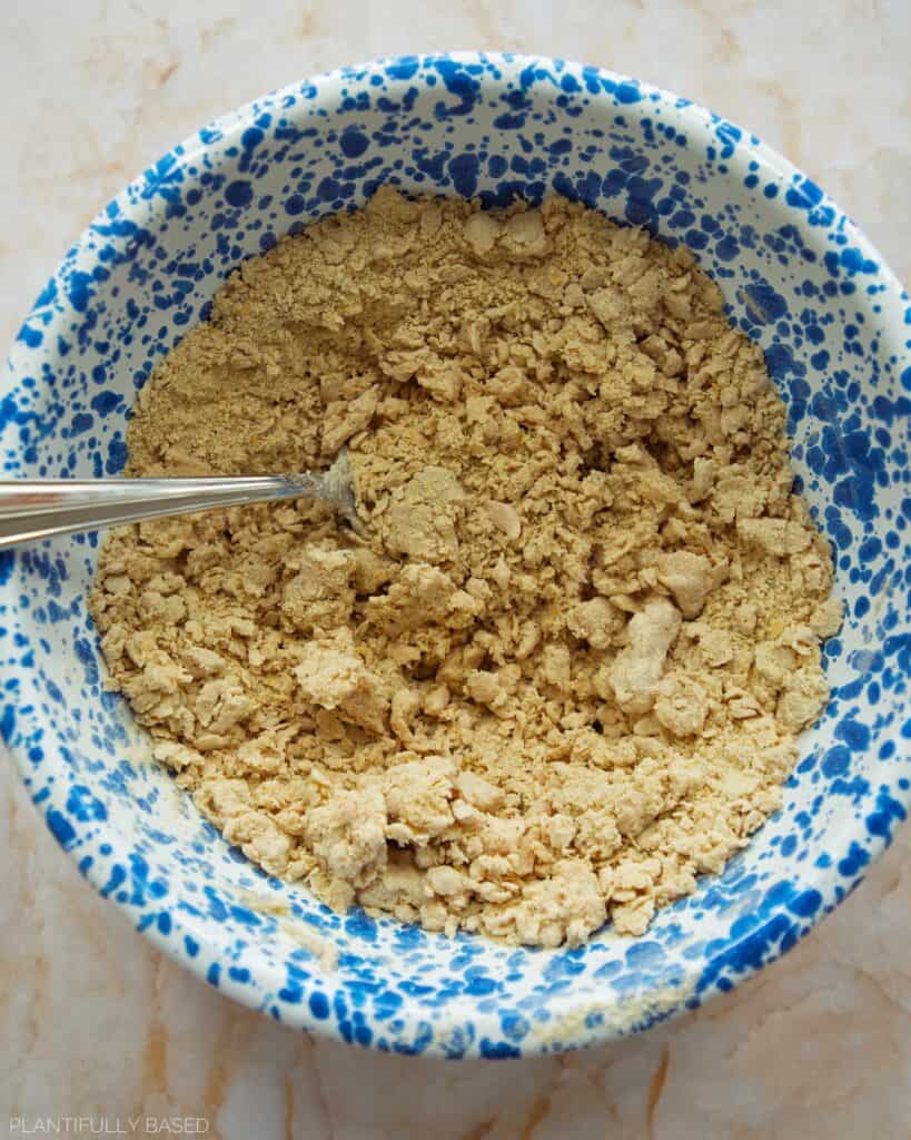 mixing together ingredients in a bowl