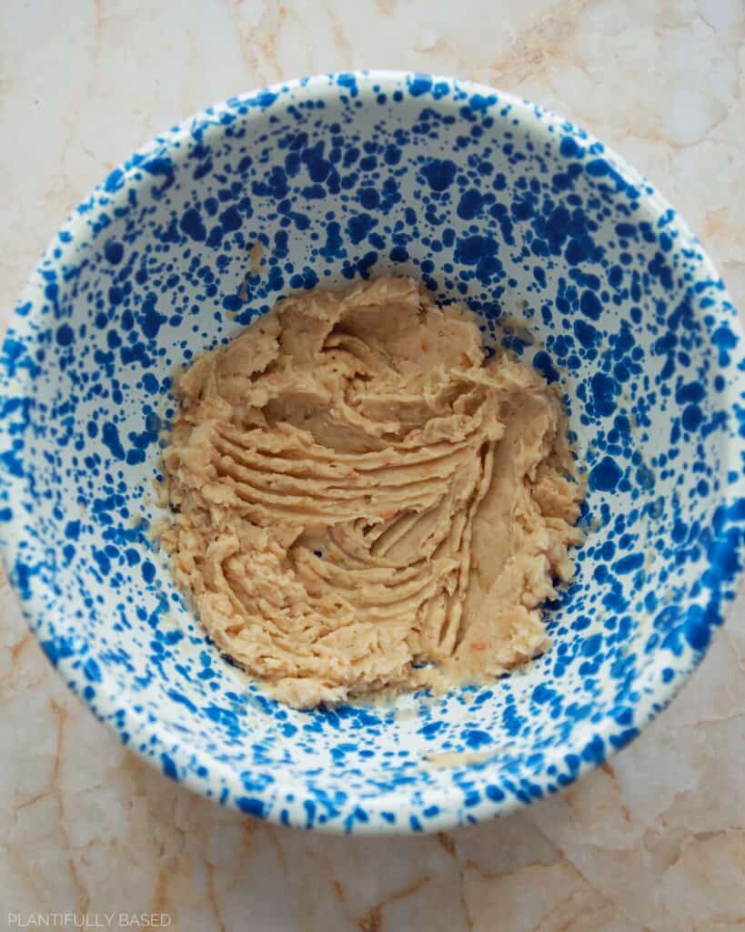 mashing beans for seitan