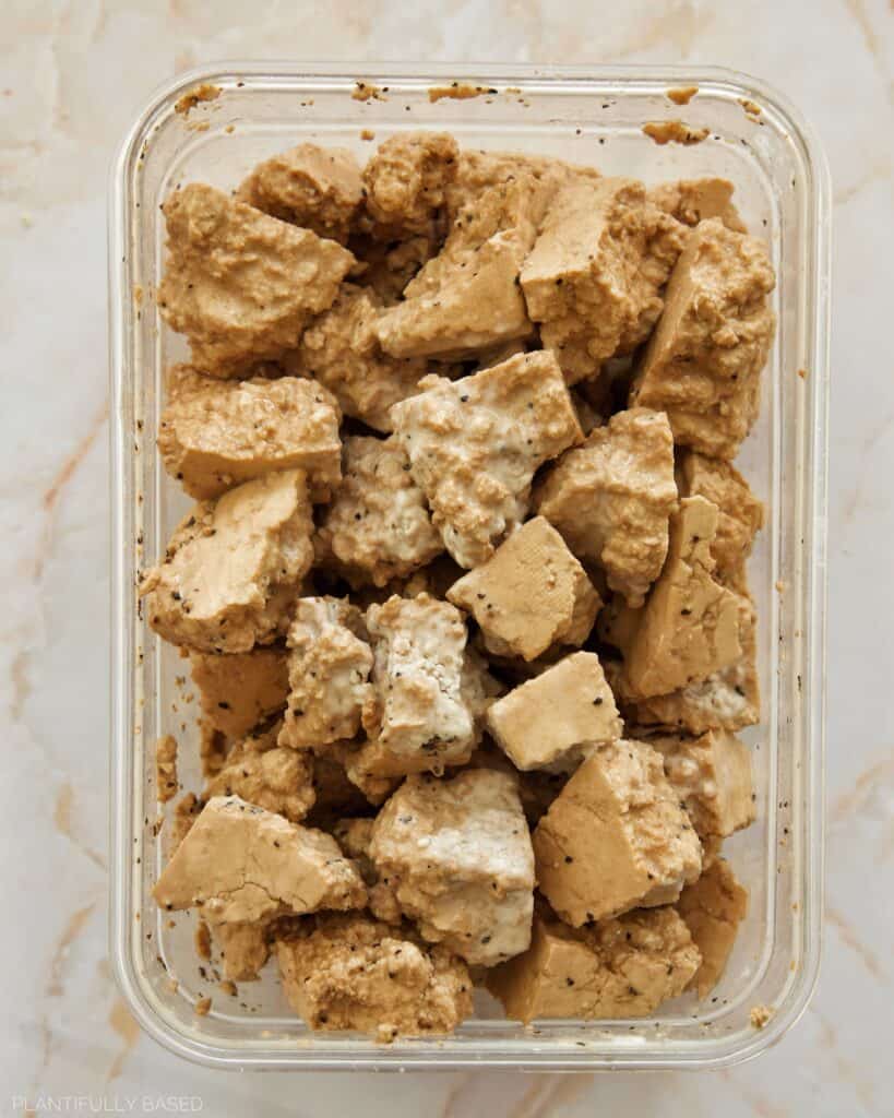tofu is coated in cornstarch