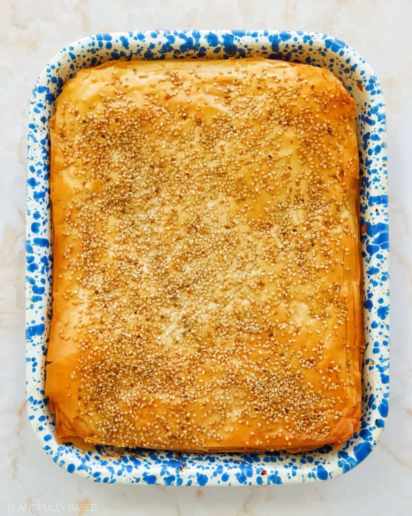 spinach pie after baking