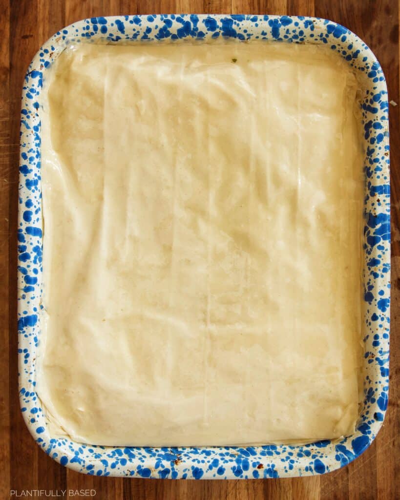 spinach pie before baking