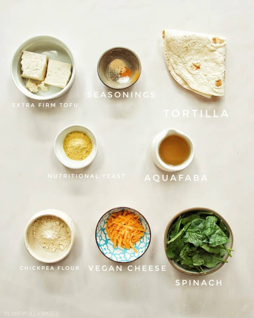 ingredients for vegan breakfast wrap