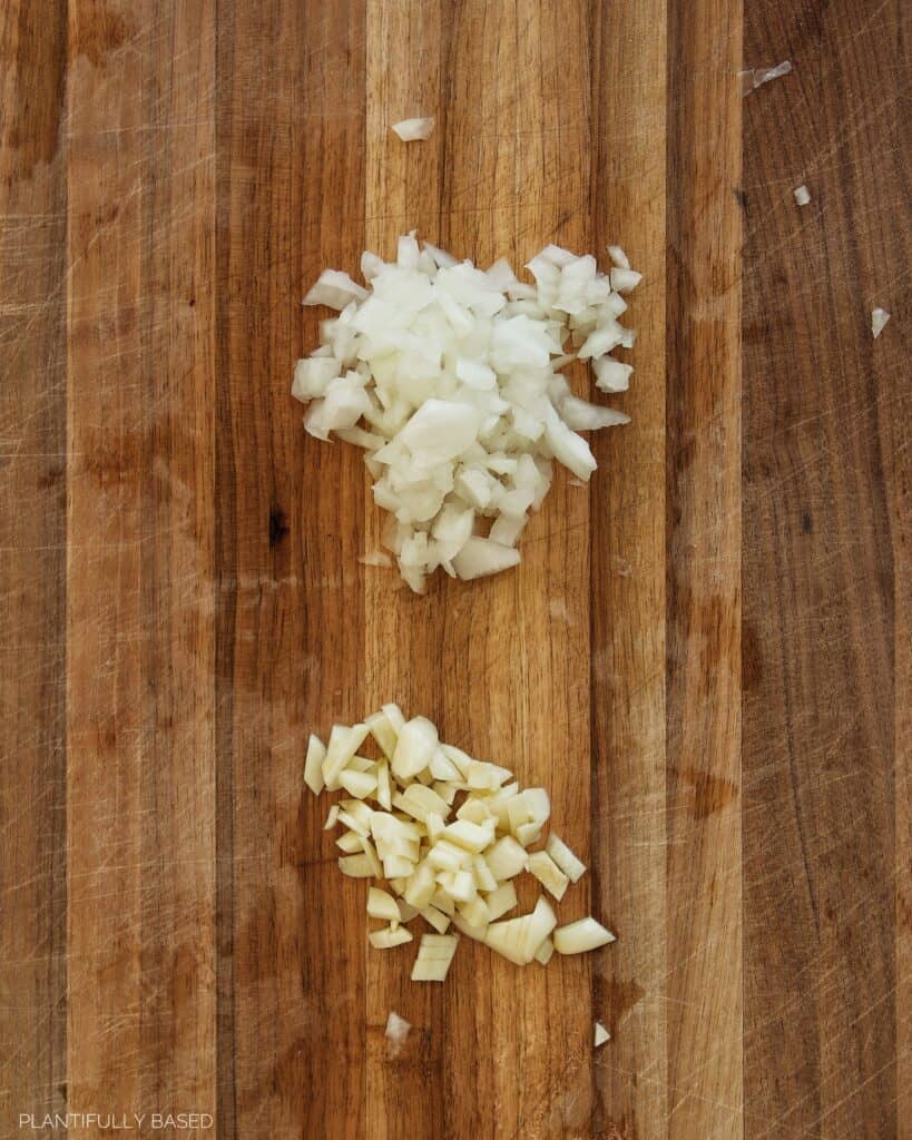 chopped garlic and onion