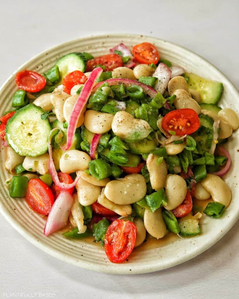 butter bean salad on plate