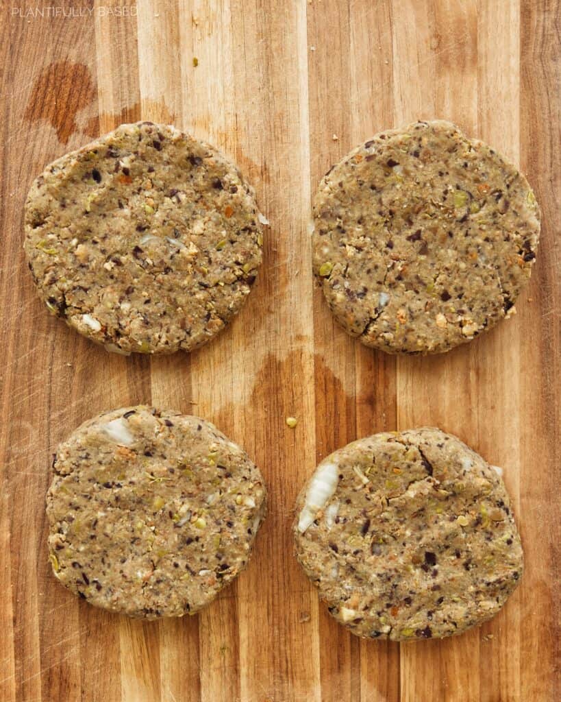 veggie burgers before cooking