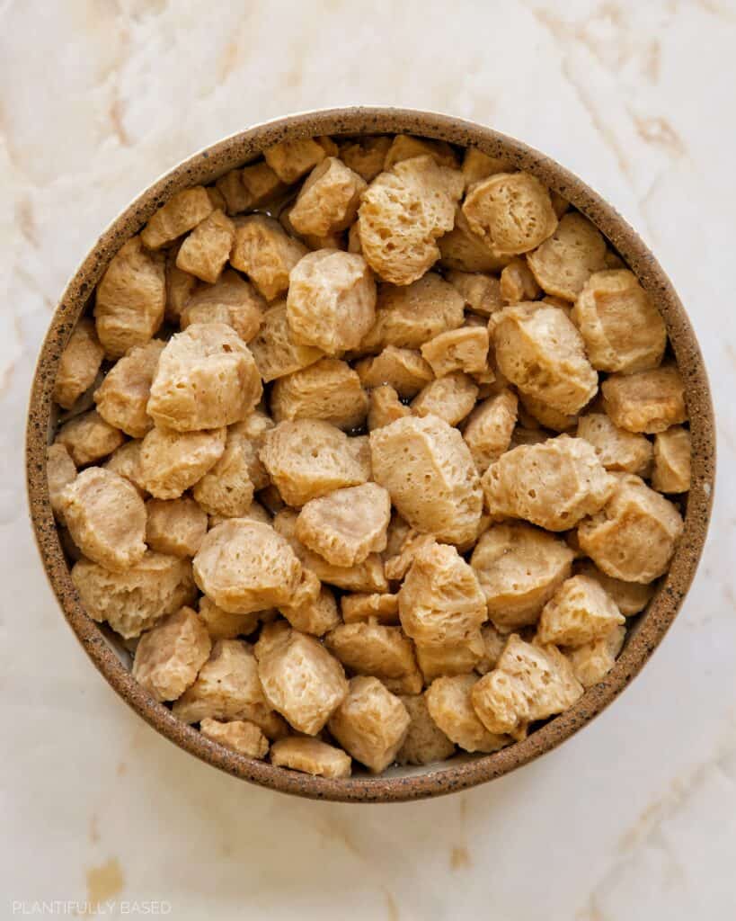 soy chunks after rehydrating