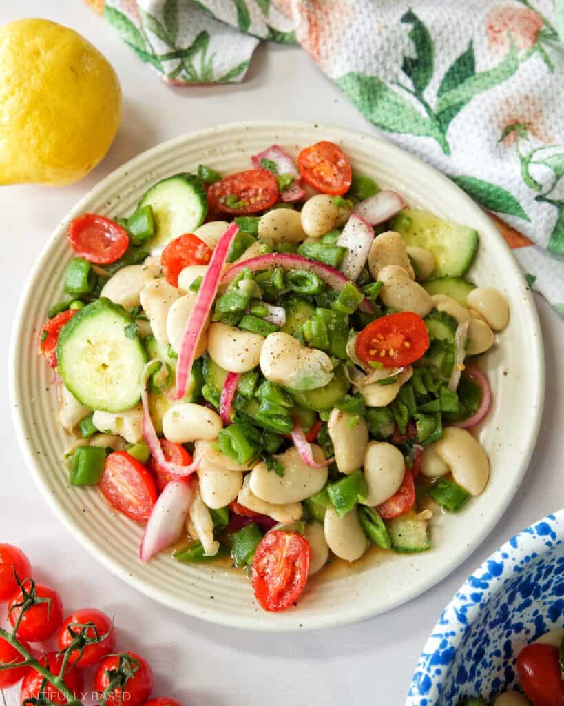butter bean salad on plate