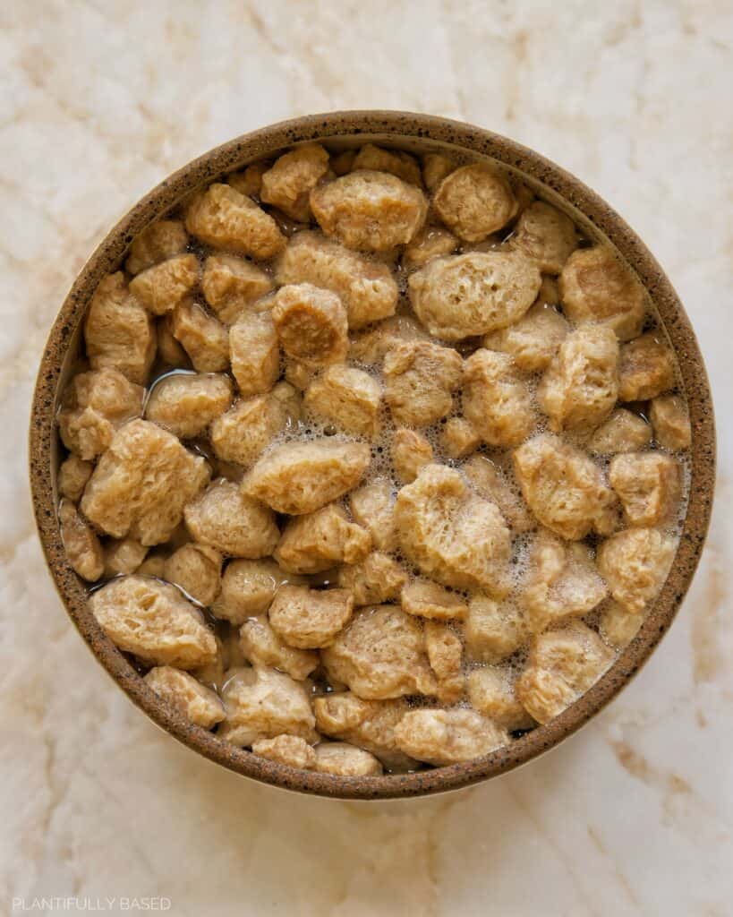 rehydrating soy chunks