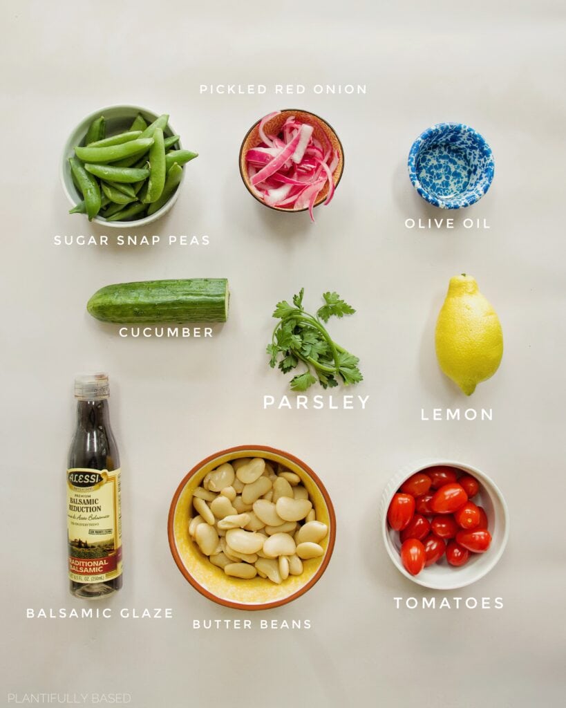 ingredients for butter bean salad