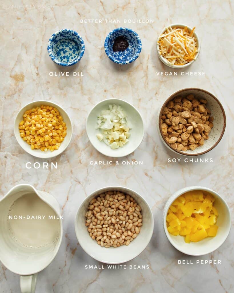 ingredients for vegan white chicken chili