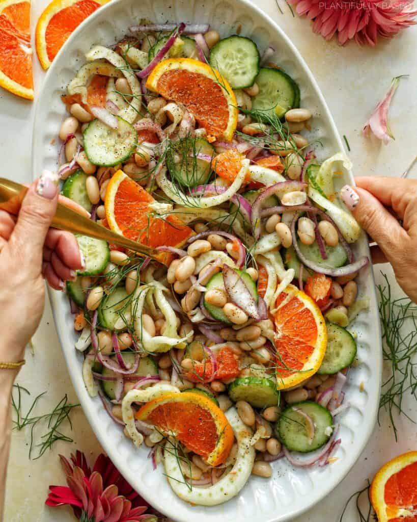 orange and white bean salad