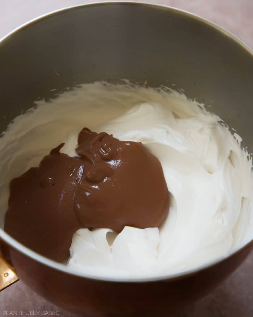 meringue and silken tofu cocoa powder for vegan chocolate ice cream