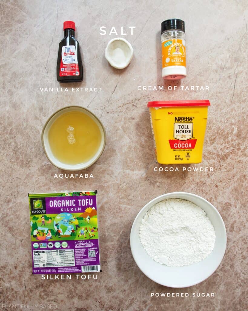 ingredients for vegan chocolate ice cream