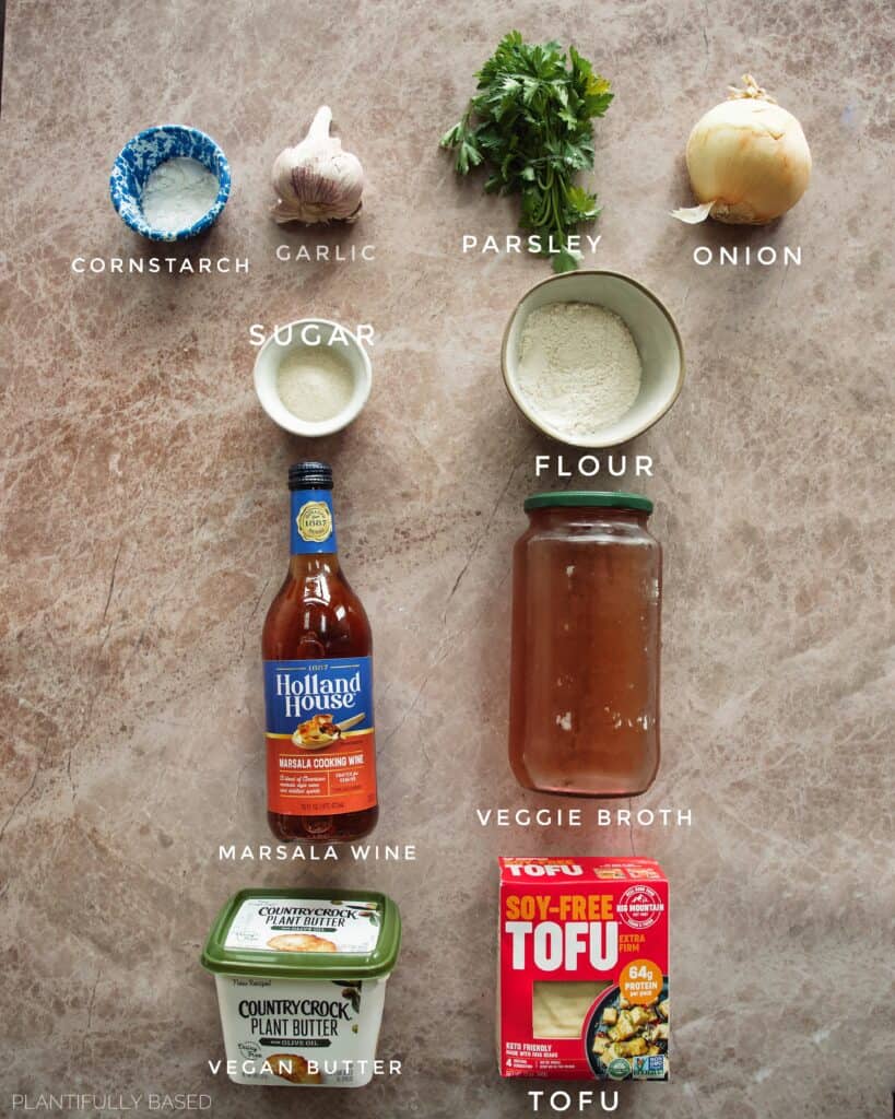 ingredients for tofu marsala