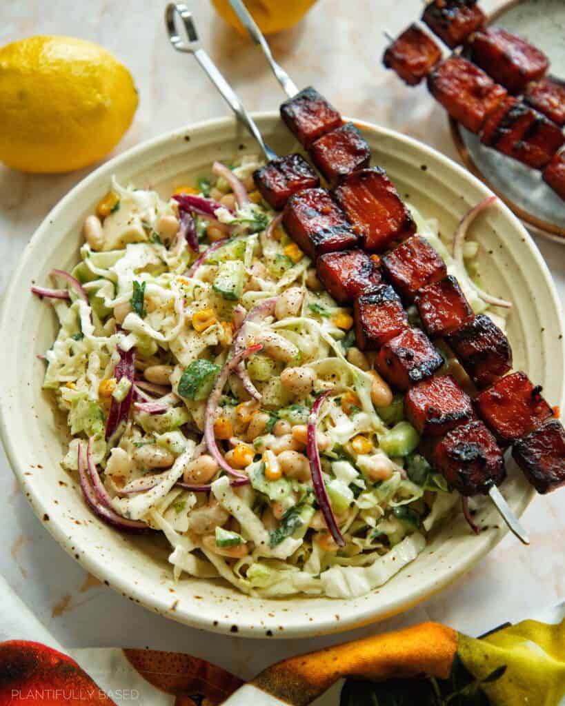 tofu skewers with cabbage