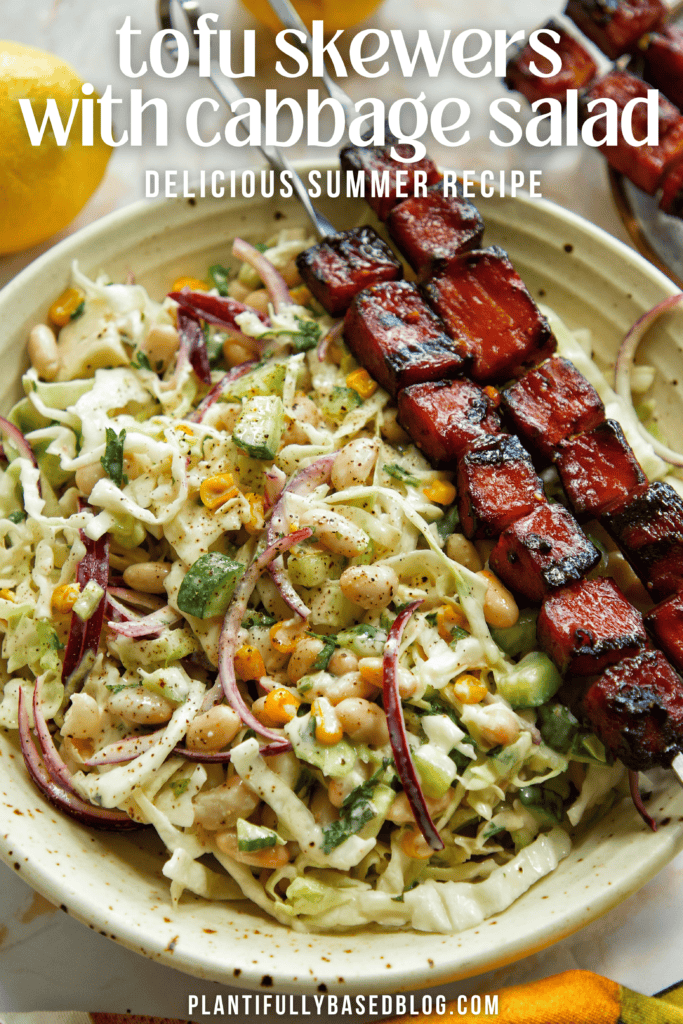 tofu skewers with cabbage salad pin