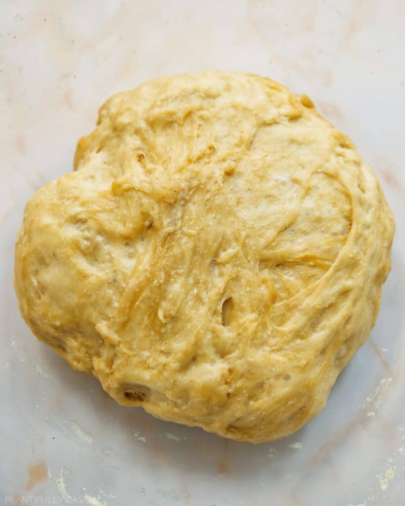 dough ball after rising