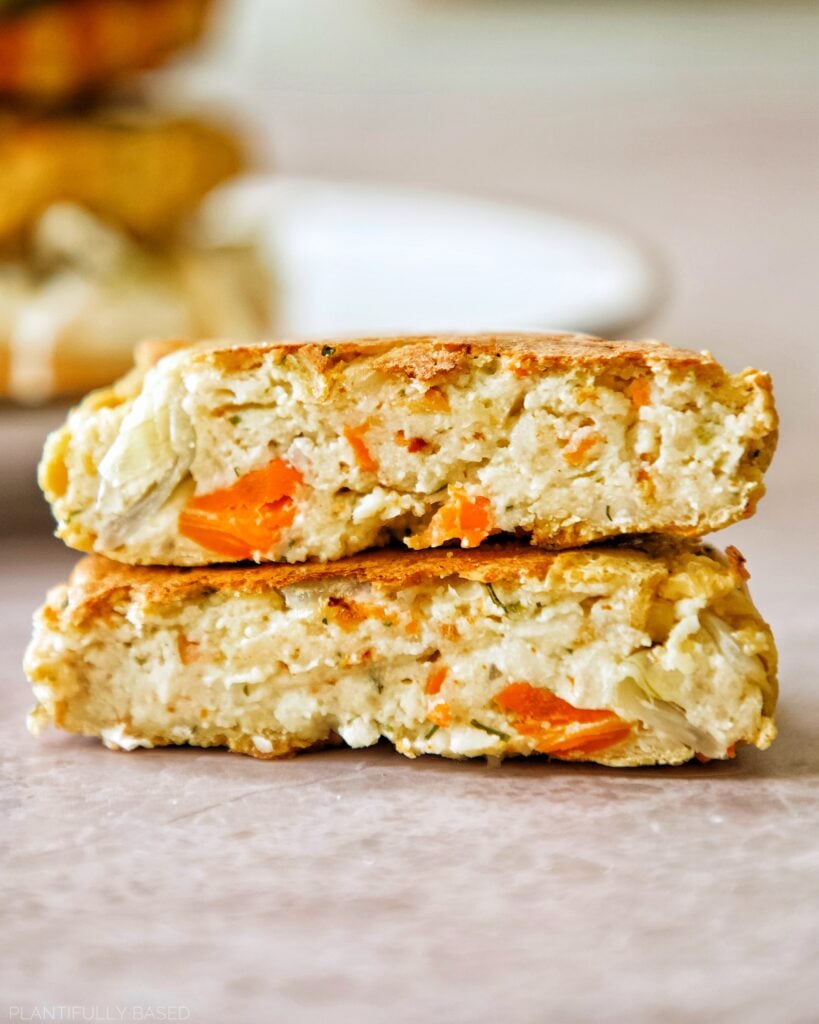 cross section Amazing Tofu & White Bean Veggie Burger (Delicious Vegan Patty)