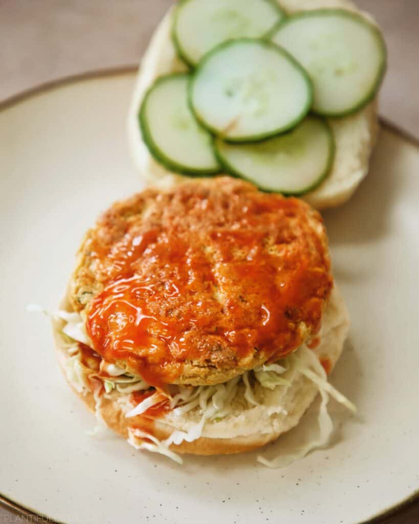 vegan burger on bun