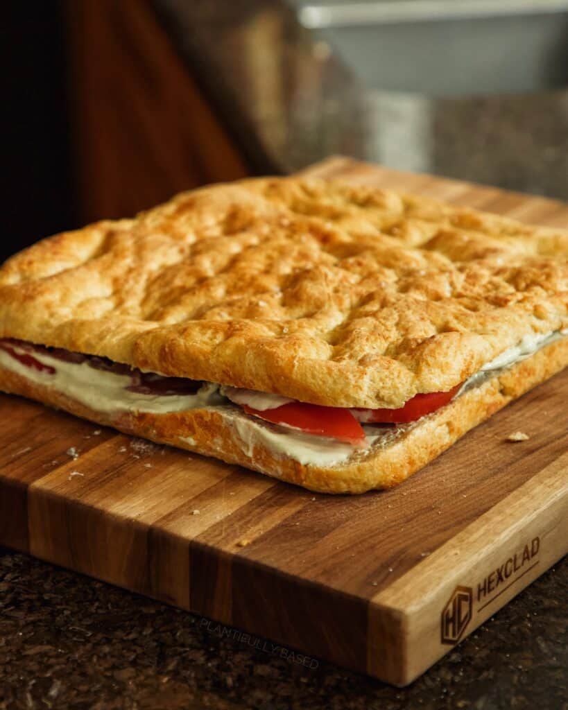sandwich in half before cutting