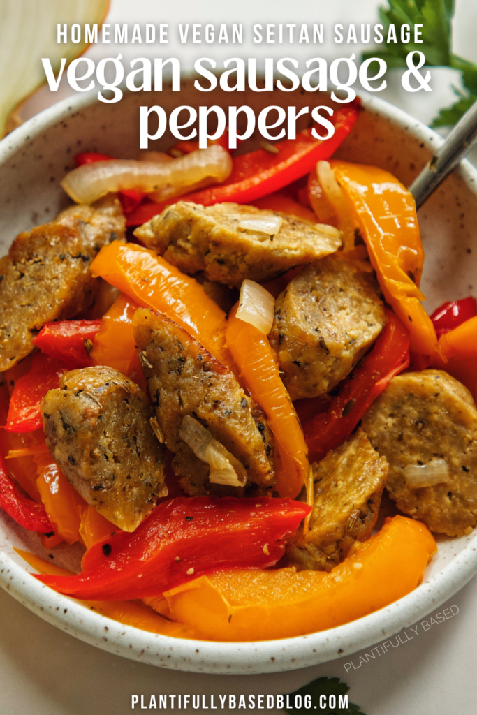 vegan sausage and peppers pin