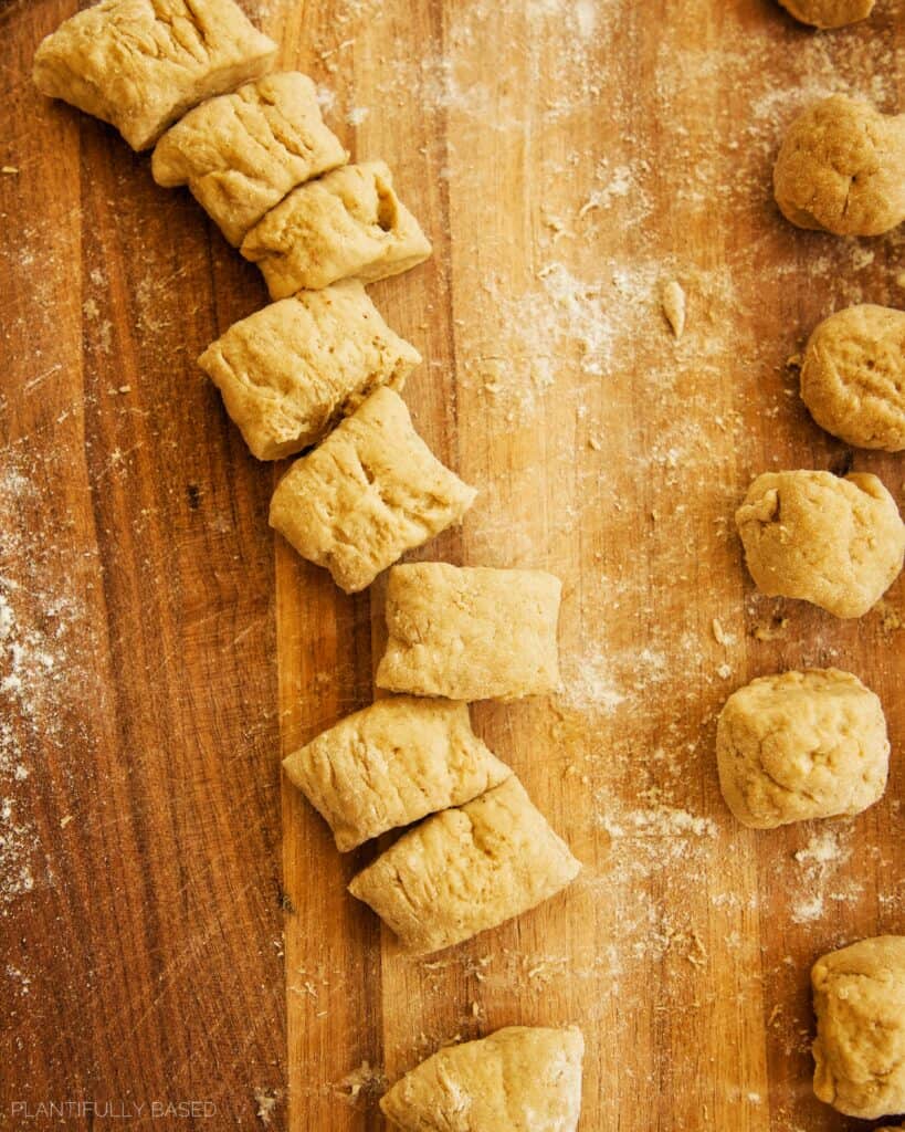 cutting dough for high protein donut bites