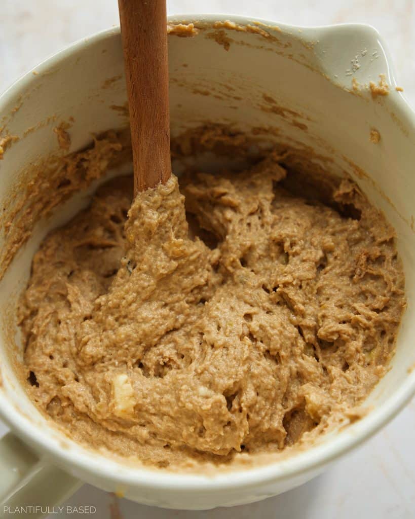 wet and dry ingredients mixed