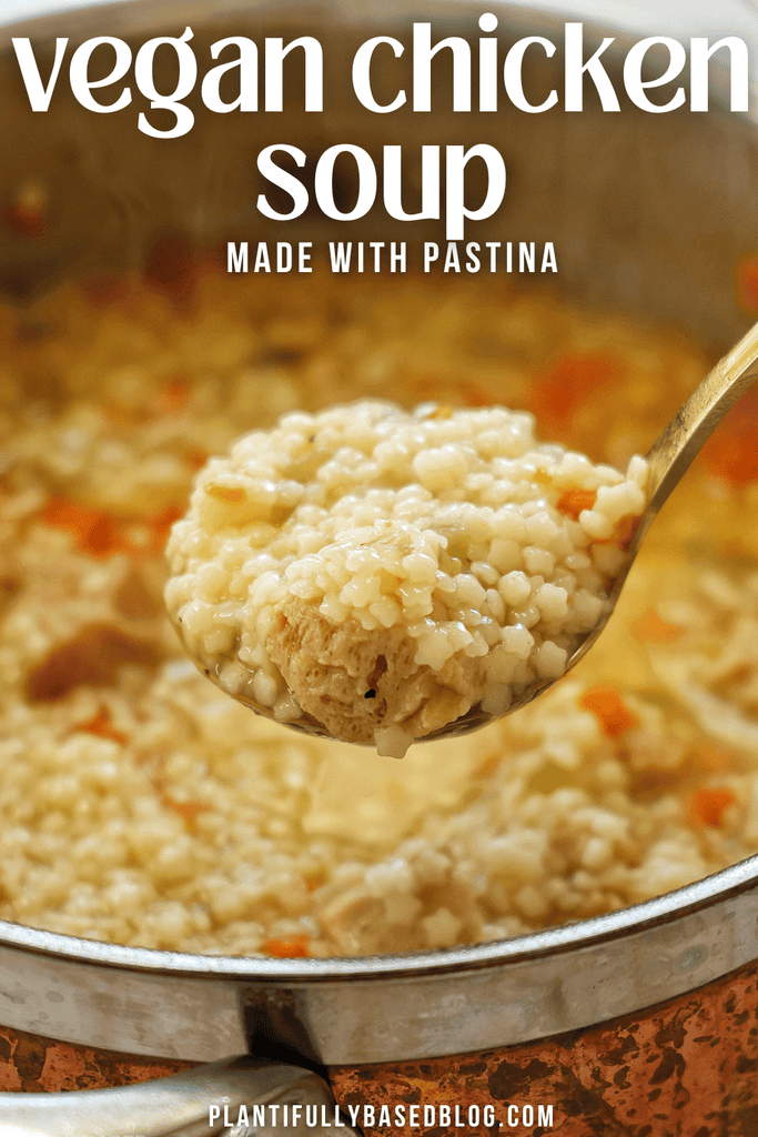 vegan chicken soup pinterest image